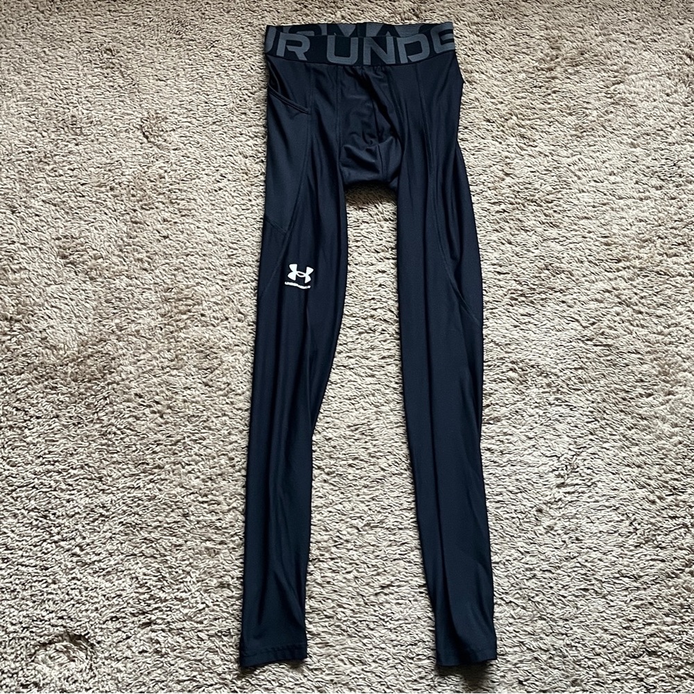 Under Armour Black Athletic Leggings/Compression Pants - Men - S
